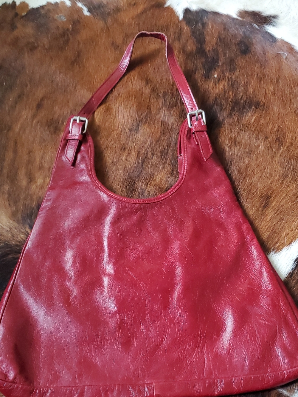 Red Leather Shoulder Bag